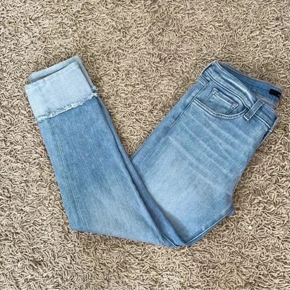 J.Brand Light Wash Frayed Cuff Bottom Jeans, Size 26 - Picture 2 of 6